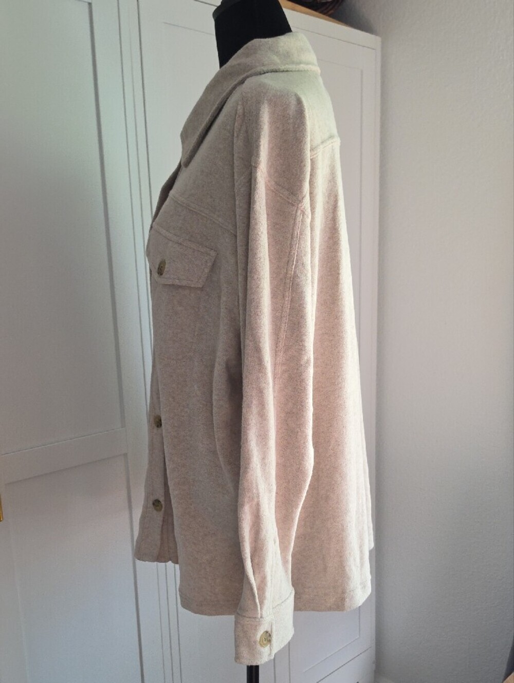 Relaxed Cream Utility Shacket Jacket - Picture 5 of 8